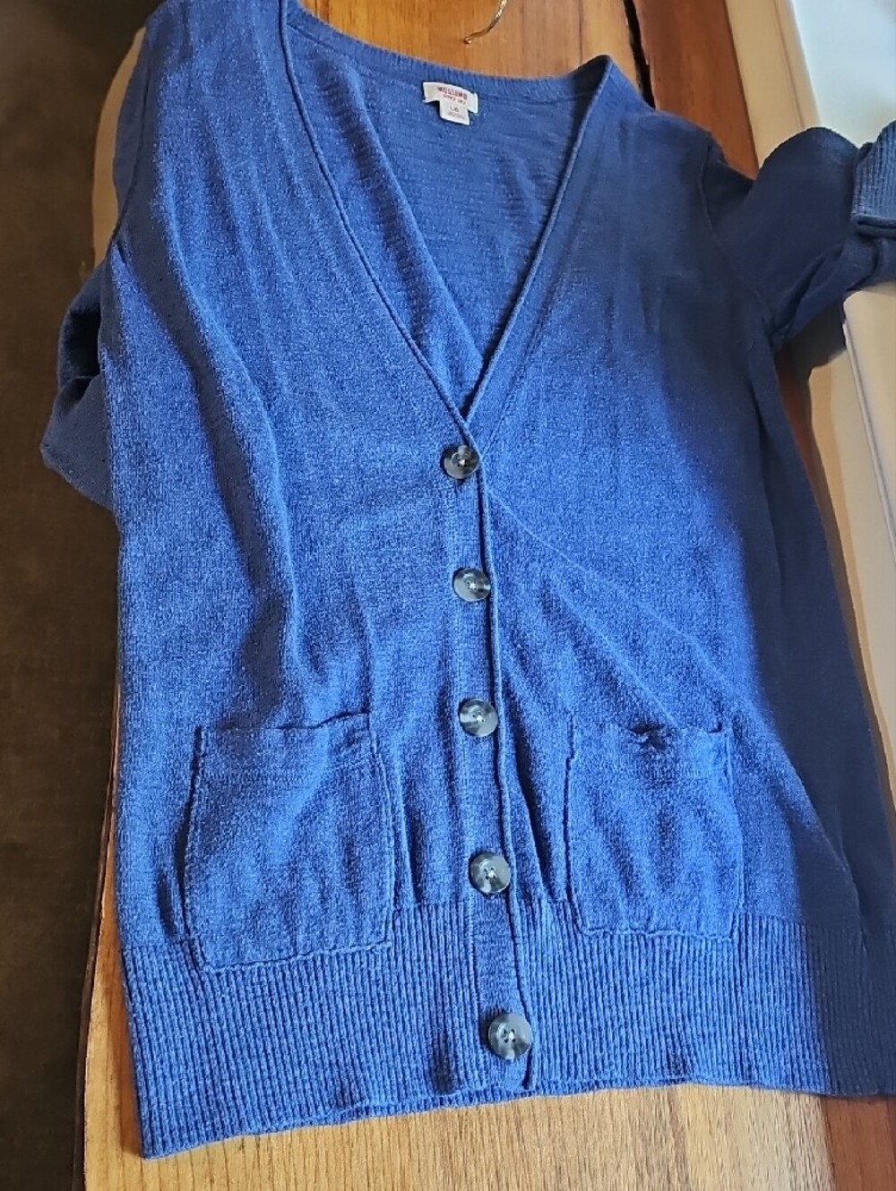 Mossimo Bright Blue Button-Front V-Neck Cardigan